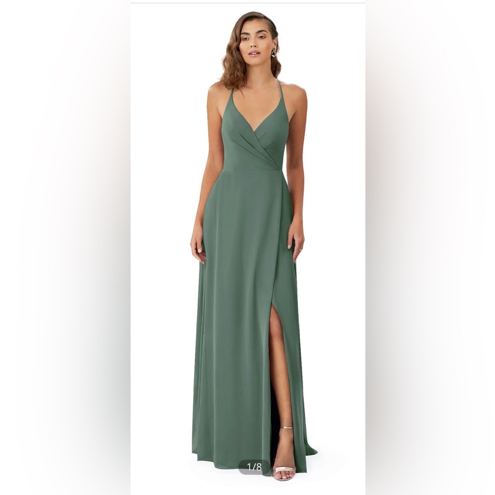 Eucalyptus Azazie Davis Bridesmaids dress size A8